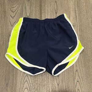 Nike Womens Black Yellow Elastic Waist Dri-FIT Track Shorts Size XS